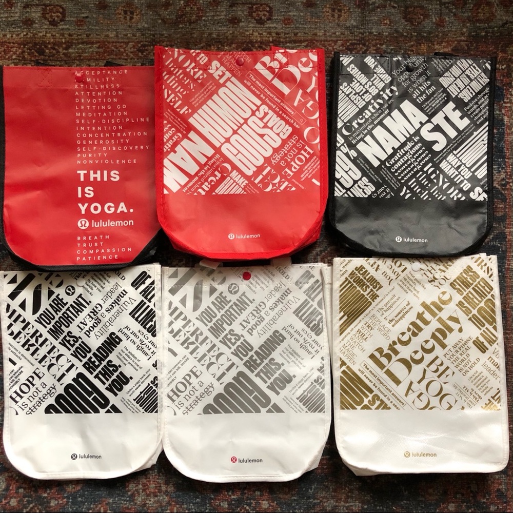 6 Small Lululemon Athletica NWOT Reusable Totes